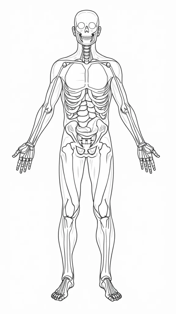 Página para colorear del contorno del cuerpo